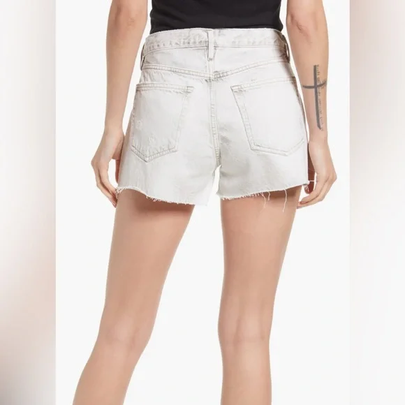 Frame Le Brigette High Waist Raw Hem Denim Shorts - Picture 3 of 16